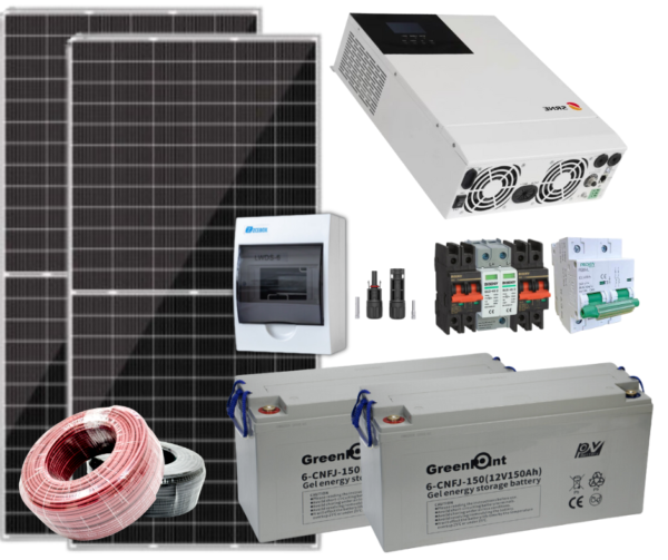 Kit solar 3680W día para casa o finca inversor 3000W